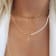 14K Gold Over Brass Initial Pearl Simulant Link Chain Necklace Letter E
