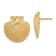 14k Yellow Gold 2D Textured Scallop Shell Stud Earrings