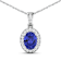 1.09ctw 14K White Gold Tanzanite and White Diamond Pendant with 18 inch
Cable Chain