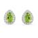 Green Peridot Pear shaped Teardrop Stud Earrings For Women