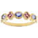 Tanzanite And Lab-Created Pink Sapphire Band Ring In 18K Gold Over
Sterling Silver 0.57ctw
