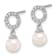 Rhodium Over 14K White Gold 6-7mm Round White Akoya Cultured Pearl and
0.20ctw Diamond Earrings