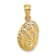 10K Yellow Gold 2D Textured Abalone Shell Charm