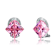 Morganite Color CZ Cross Stud Earrings In Sterling Silver