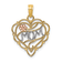 14k Yellow Gold and 14k Rose Gold with Rhodium Over 14k Yellow Gold
Textured Mom Heart Flower Charm