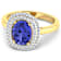 1.69ctw Violet Tanzanite and Diamond 14K Yellow Gold Halo Ring