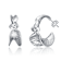 Twisted C-Hoop Earrings In Rhodium Over Brass