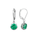Green Lab Created Garnet and White Cubic Zirconia Platineve Earrings 3.08ctw