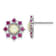Rhodium Over Sterling Silver Lab Created Opal and Pink Crystal Flower
Post Earrings