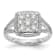 Rhodium Over 14K White Gold Lab Grown Diamond Cluster Engagement Ring 0.995ctw