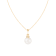 White Cultured Freshwater Pearl and Diamond 14K Yellow Gold Pendant 8-8.5mm