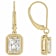 Diamond Simulant Radiant Earrings In 18K Gold Over Sterling Silver