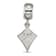 Rhodium Over Sterling Silver LogoArt Kappa Alpha Theta Kite Heart Bead