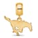 14K Yellow Gold Over Sterling Silver LogoArt Southern Methodist
University Small Dangle Bead