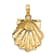 14k Yellow Gold Textured Scallop Shell Charm