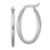 Rhodium Over Sterling Silver Brushed Oval Hoop Earrings