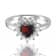 Heart Shape Garnet with White Topaz Accents Sterling Silver Ring, 1.30ctw