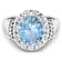 3.73ctw Blue Aquamarine and Diamond 14K White Gold Halo Ring