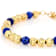 Lapis Lazuli Beaded Bracelet In 18K Gold Over Sterling Silver 6mm