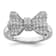 Rhodium Over Sterling Silver Cubic Zirconia Bow Ring