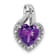 Rhodium Over 14k White Gold Amethyst and Diamond Heart Pendant