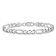 Rhodium Over 14k White Gold 7mm Flat Figaro Chain Bracelet