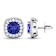 1.64ctw 14K White Gold  Tanzanite and White Diamond Halo Earrings
