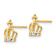 14k Yellow Gold Cubic Zirconia Children's Crown Stud Earrings