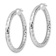 Rhodium Over Sterling Silver 4.00mm Diamond-cut Hoop Earrings