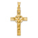 14k Yellow Gold Polished Satin and Diamond-Cut Crucifix Pendant