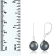14k white gold leverback earrings with .10CT DTW and 8-9mm Tahitian pearls