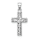 Rhodium Over 14k White Gold Polished and Textured Braided Cross Pendant
