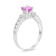 1.30ctw Pink Sapphire and Diamond Engagement Ring in 14k White Gold