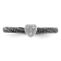 Ruthenium Over Sterling Silver Diamond Stackable Expressions Heart Ring 0.02ctw