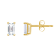 5x3mm Emerald Cut White Topaz 14k Yellow Gold Stud Earrings