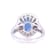 8.31 Ctw Blue Sapphire and 1.42 Ctw White Diamond Ring in 14K WG