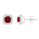 5mm Cushion Created Ruby And Created White Sapphire 10k White Gold Halo
Stud Earrings