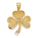 14K Yellow Gold Brushed Diamond-Cut Shamrock Pendant