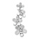 Rhodium Over 14k White Gold Diamond Four Flower Chain Slide Pendant