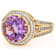 Amethyst Round And White Zircon Ring In 18K Gold Over Sterling Silver 4.29ctw