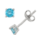 Sterling Silver 4mm Cubic Zirconia December Birthstone Series Stud Earrings