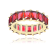 The Colored Cubic Zirconia Ring- 14K Gold Over Sterling Silver, Red