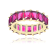 The Colored Cubic Zirconia Ring- 14K Gold Over Sterling Silver, Fuschia