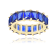 The Colored Cubic Zirconia Ring- 14K Gold Over Sterling Silver, Blue