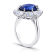 Platinum 8.37 Carat Oval Blue Sapphire and Diamond Ring