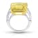 Platinum 20.41 Carat Asscher Yellow Sapphire and Dimond Ring