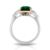 Platinum 4.04 Carat Emerald Cut Green Tsavorite and Diamond Ring