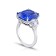 15.48ctw Asscher Cut Blue Sapphire and Diamond Platinum Ring