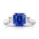 Rectangular Octagonal Blue Sapphire and Diamond Platinum Ring 3.64ctw