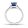 2.20ctw Emerald Cut Blue Sapphire and Diamond Platinum Ring